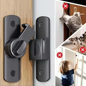 2pcs Sliding Adjustable Door Latch Lock, No Drilling Stainless Steel Door Catch, Commercial Residential Office Bathroom Anti-Pick Safety Pin Lock