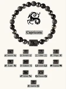 12 Constellation Beaded Crystal High Quality Bracelet, Handmade Obsidian Vintage Luxury Design, Perfect Gift for Friends Birthday, Zodiac Bracelet, Crystal Bracelets