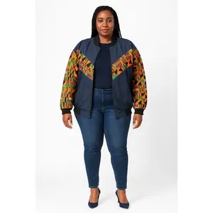 Women's Warm Afrocentric Bomber Jacket - Traditional Geometric Design, Long Sleeve Outerwear, Statement Style Essential Coat, Unisex Tops, Women's Clothes