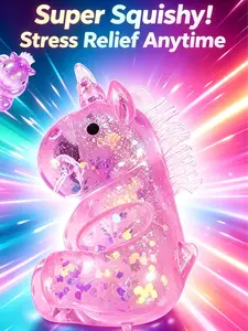 1/2/4/8/12 PCS Unicorn Maltose Fidget Ball, Soft Squishy Sensory Toy for Kids & Adults, Stress Relief Anti-Anxiety Hand Squeeze Toy, Party Favors & Prank Toys