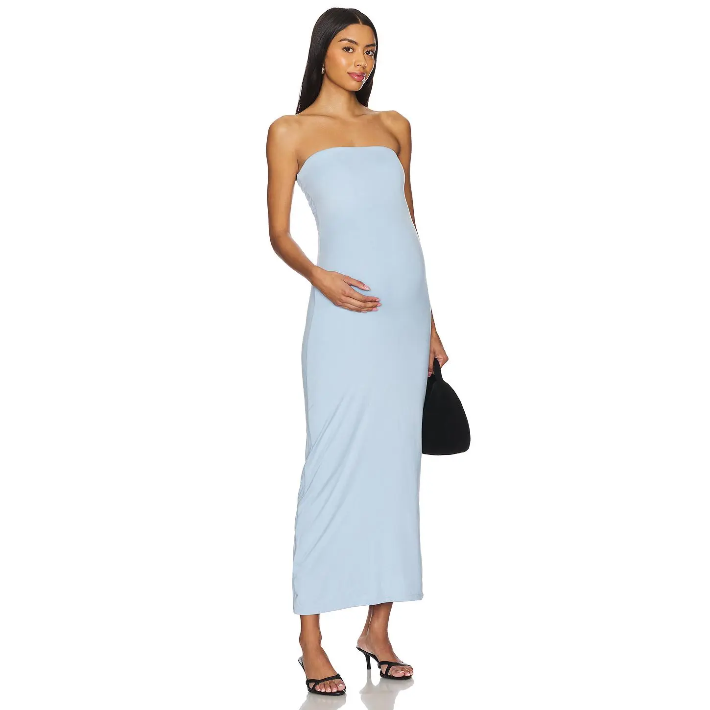 BUMPSUIT The Zoe Midi Dress in Powedered Blue Powdered Blue