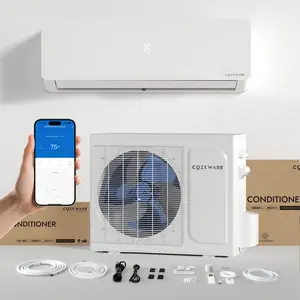 【Enduring Series】Cozeware 12000 BTU 115V/230V Mini Split AC Heating System 20 SEER2 WiFi Alexa Inverter Air Conditioner Cools Up to 750 Sq Ft for Home Office Garage Gym Kitchen