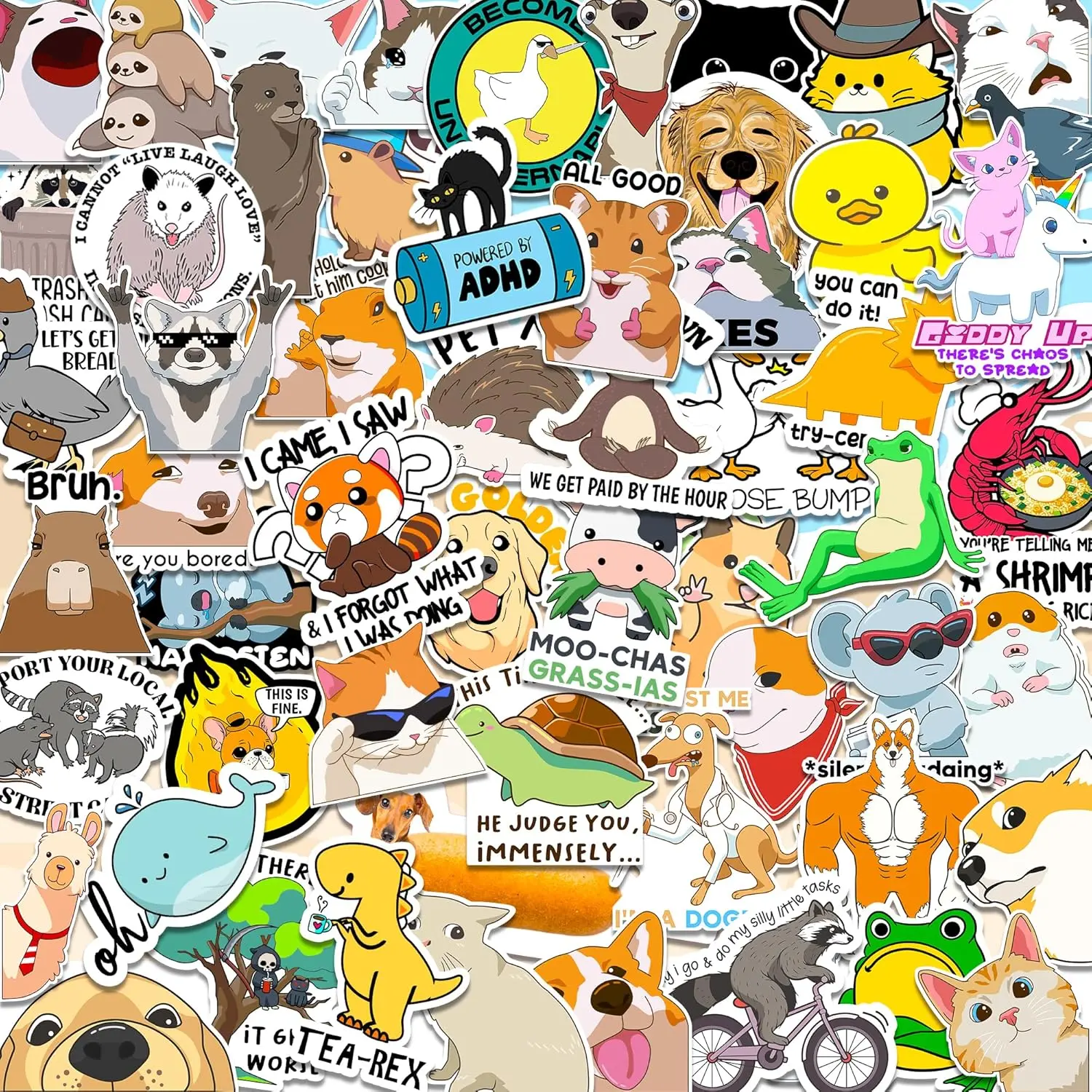 400 PCS Funny Quote Stickers for Adults, Waterproof Vinyl Sarcastic Meme Decals for Laptop, Water Bottle, Phone, Kindle, Journal, Scrapbook, Bumper, Skateboard, Luggage, No Repeats