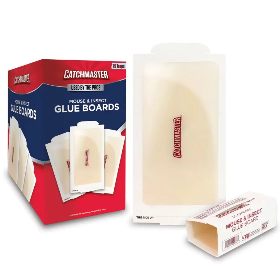 Catchmaster Sticky Mouse & Insect Glue Board Traps, 7x3.5 in Traps with AP&G Glue, Simple Setup for Home Pest Control, Sticky Traps