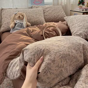 4pcs Double Layer Soft Bedding Sets, Cartoon Sheet Set, Single Person Three-Piece, Suitable for Bedroom, Guest Room, Dormitory