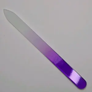 Crystal Glass Nail File - Fine-Medium Grit Professional Tempered Glass Dual Sided Easy Use Non-Porous Easy Cleaning