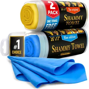 2pk +1 Free Shammy Cloth - Super Absorbent Chamois Towel -  & Scratch-Free - Soft  Drying Towels (26"x17")