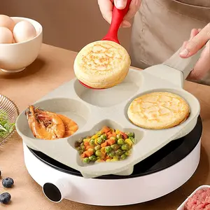 Square 4-Cup Nonstick Egg Frying Pan - Multi-Functional Cookware, Ceramic Coated Breakfast Skillet, PFOA-Free, Induction Compatible Pancake & Omelette Maker