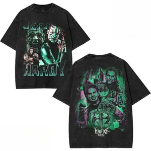 Jeff Hardy 90s Vintage Cotton Oversized Graphic T-Shirt - The Charismatic Enigma, WWE Wrestling Retro Style, Fan Gift