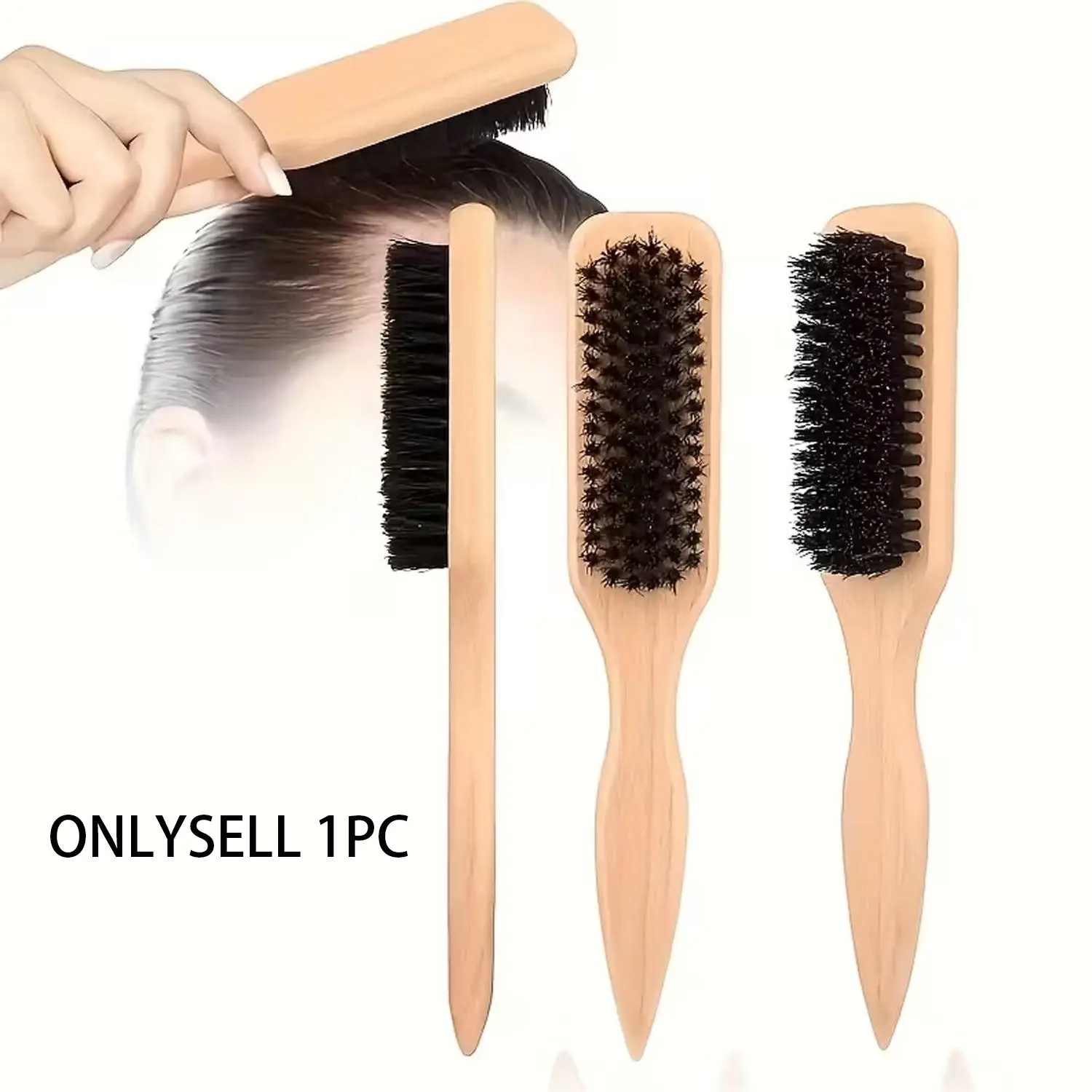 Slick Back Hair Styling Brush for Ponytail and Bun, Smoothing Hairline Brush with Soft Durable Bristles for Detangling, Grooming and Daily Hair Styling, Hair Styling Tools, Suitable for Wet or Dry Hair, Detangling Hairbrush, Hair Brush Detangler