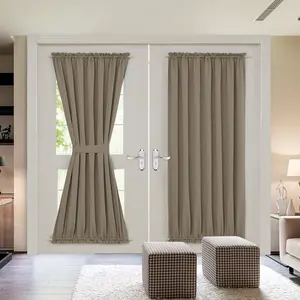 Deconovo Door Window Curtains, French Door Curtain with Tieback Kitchen Curtains Door Blinds for Door, 1 Panel