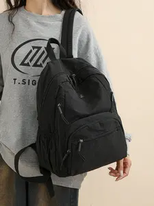 Fashionable and minimalist large-capacity backpack, daily casual commuting multi-pocket lightweight travel backpack, Lightweight Casual Daypack