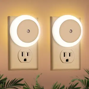 Led Night Lights Plug into Wall 2 Pack: Nightlight Plug in Dusk to Dawn - Sensor Lights Indoor Night Light for Hallway Bathroom Bedroom Kitchen