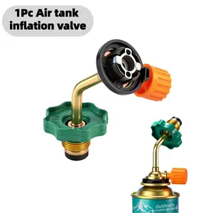 1Pc Camping Gas Refill Adapter, Brass Gas Shifter Valve with Pressure Release Control for Outdoor Hiking Stove Canister