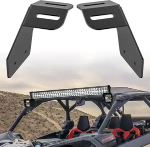 Nilight CNC Pressed Iron Alloy LED Light Bar Mounting Brackets, Easy Installation, 42-45 in LED Bar Fit, UTV Roof Upper Windshield Compatibility for Can-am Maverick X3 MAX All Models (2017-2024)