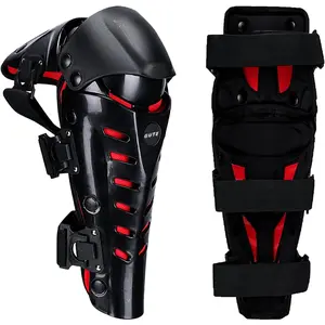 Knee Pads, Adjustable Long Leg Sleeve Gear Crashproof Nonslip Protective Shin Guards for Motorcycle Mountain Biking-1 Pair