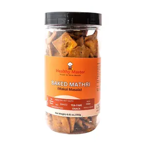 Healthy Master Makai Mathri Healthy Snacks For Adults & Kids, Low Calorie Plant-Based Protein Snacks