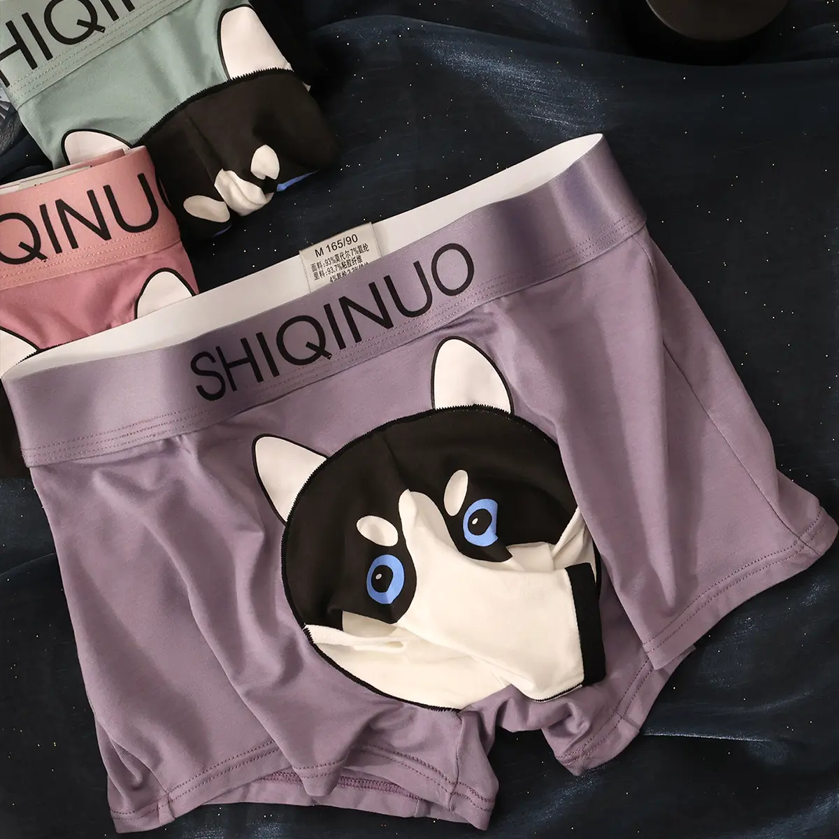 SHIQINUO Men's 3D Dog Animal Printed Boxer Briefs - 2-Pack Soft Modal Menswear, Multi-Size with Breathable Dual Pouch, 2XL Option, Novelty Valentine's Day Gift for Boyfriend, Playful Look, Suitable for Any Occasion, Valentines Day