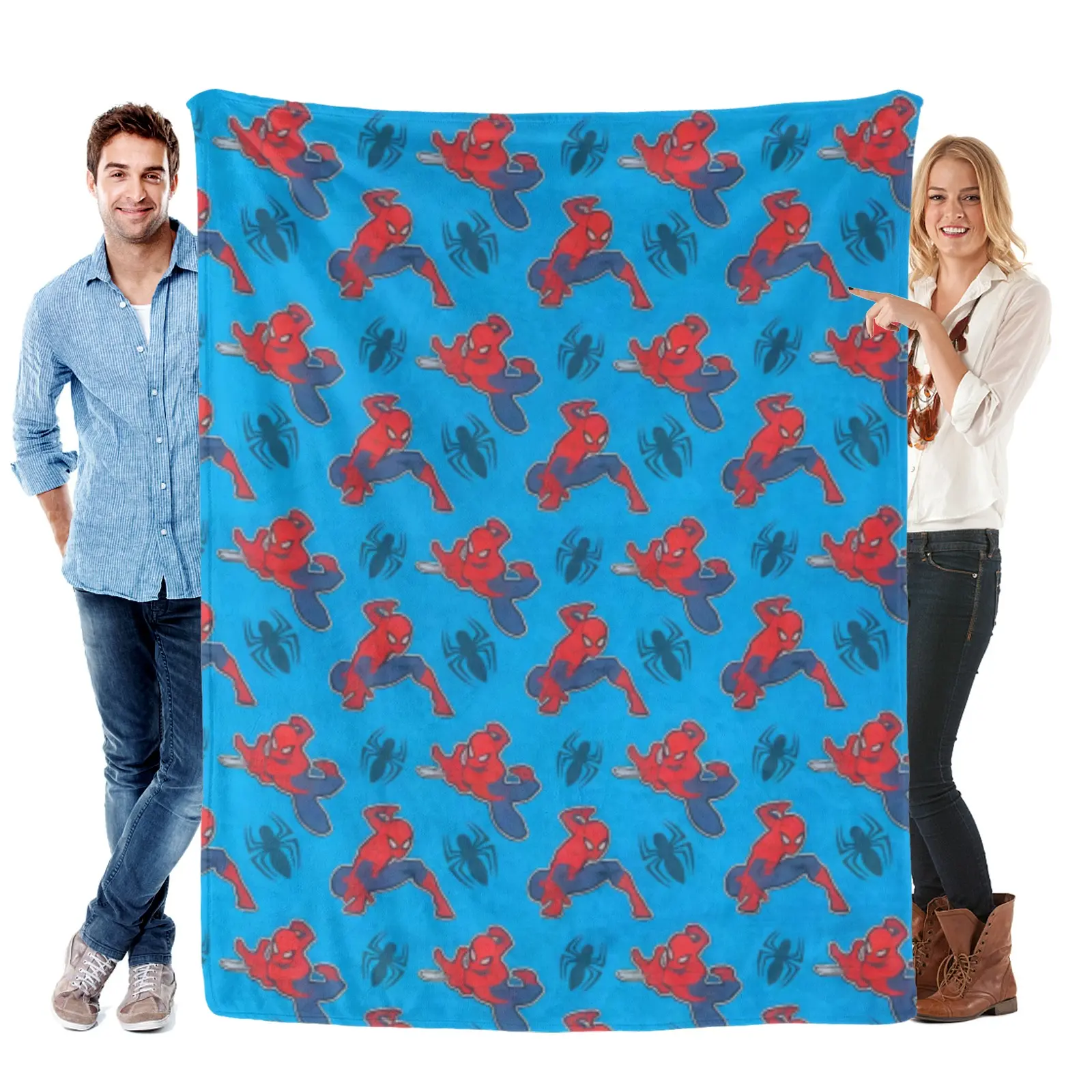 [SummerVibes] Marvel Spider Man Flannel Blanket, Ultra Soft And Skin Friendly, Lightweight Breathable, Cool Home Decor For Couch And Bed