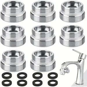 Faucet Adapter Kit, M22 to M18 Conversion with Premium Rubber Seals for Kitchen, Bathroom & Water Filters, Durable Alloy Faucet Adapter