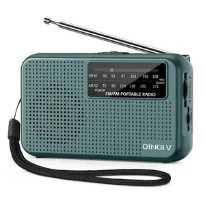 Portable Mini Handheld Radio with Retractable Antenna and Headphone Jack, Am/fm Band, Battery Operated, Clear Sound, Good Reception