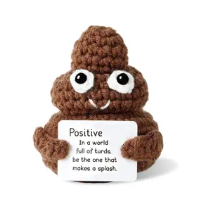 Positive Crochet Animals with Card, Handmade Emotional Support Crochet Doll Buddies for Women, Men, Coworker, Friend, Teen, Sister, Birthday Gifts, Home Decor
