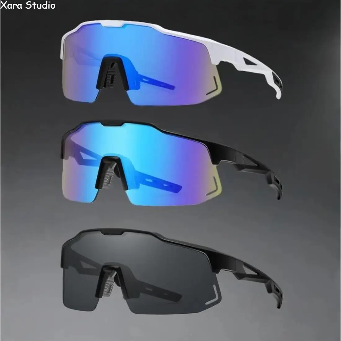 Men's 3pcs Lightweight Wraparound Athletic Sunglasses, UV400 Anti-Ultraviolet Protection, Dark-Lensed Multi-Style for Cycling, Running, Daily Active Wear