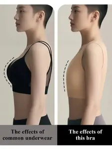 Wireless invisible strapless vest, women's seamless corset bra, wide shoulder strap design, light and breathable fabric, girls disguise as boys, tomboy corset underwear, large and small chest effect, flat chest shaping, Seamless Sports Bras