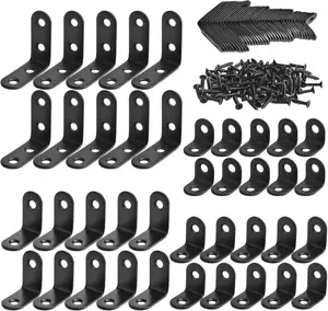 40 Pack L Shaped Corner Bracket Black 90 Degree Right Angle Metal Braces 20Mm/25Mm/30Mm/40Mm Mending Repair Plate for Furniture, Cabinets, Chairs AccEncyc