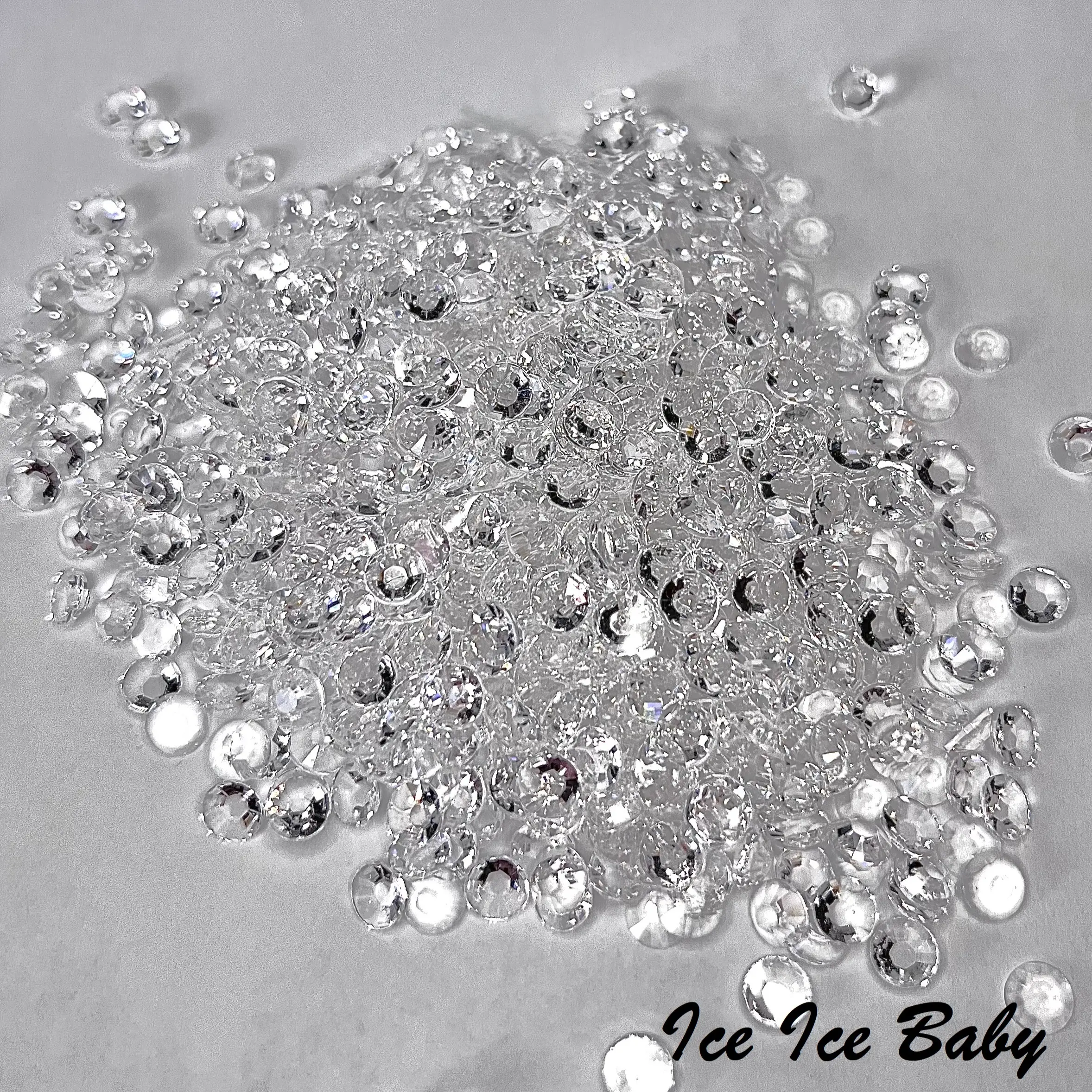 Transparent / Translucent Jelly Rhinestones 1000pcs - 5MM, 4MM AND 3MM sizes- Non-Hotfix flatback Resin AB - SS20, SS16 AND SS12 - ICE, ICE BABY