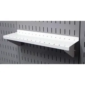 4in Deep Slotted Metal Pegboard Shelf Assembly - ASM-SH-1604