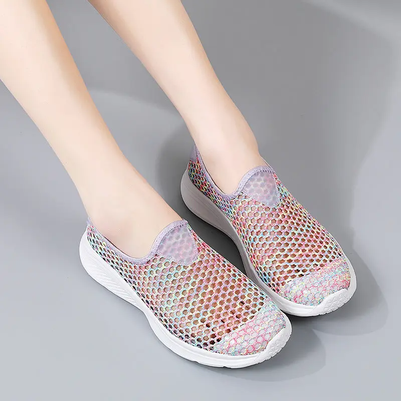Summer Breathable Mesh Senior Walking Shoes