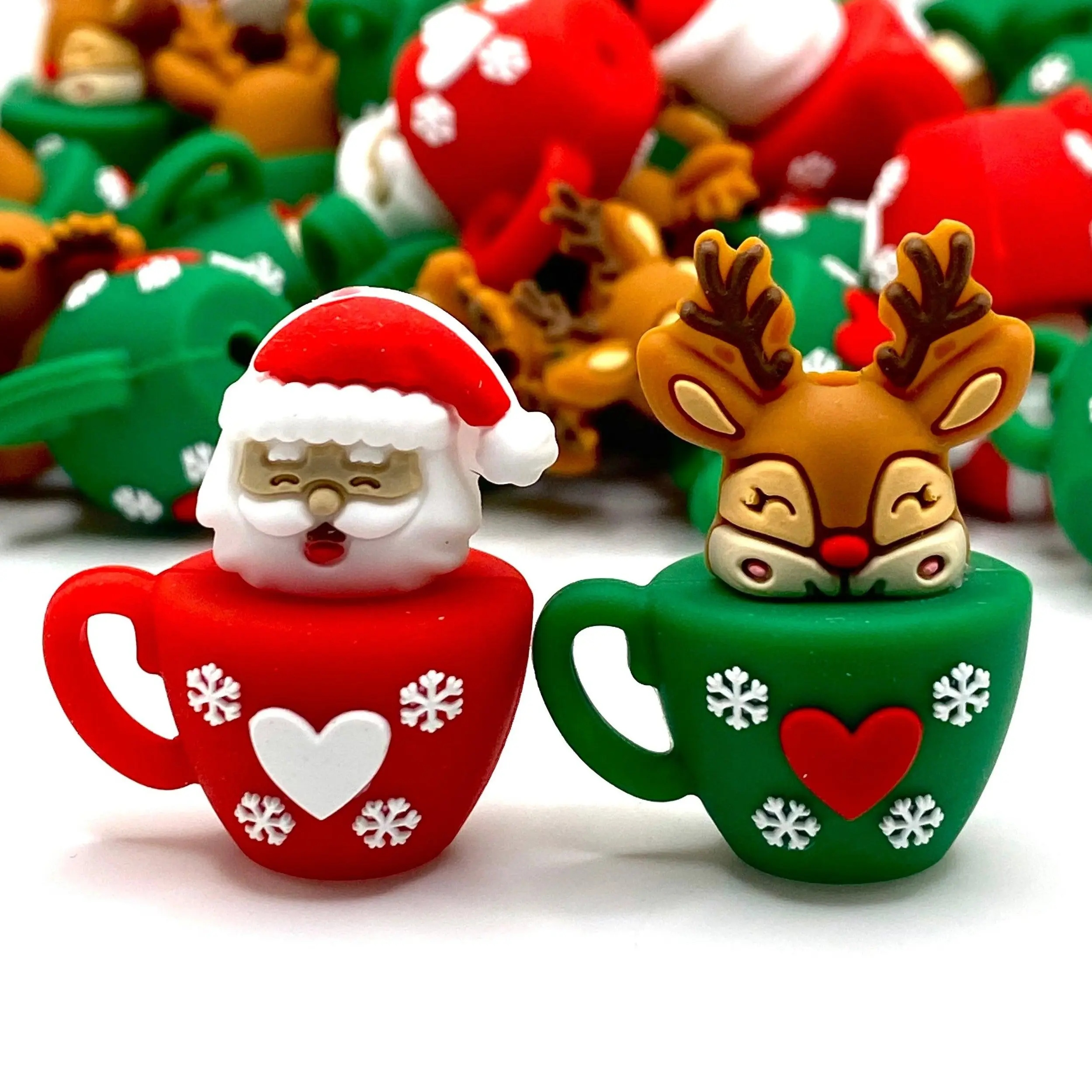 1pc Sip Sip Sleigh 3D Silicone Focal Beads DIY Craft Supplies for Beaded Pens Keychains Christmas Gift Ideas
