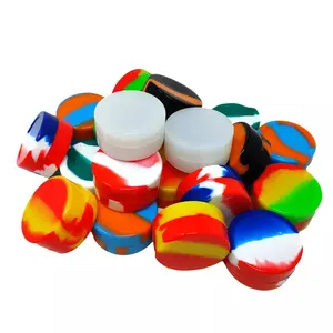 22mL Silicone Containers Circular Oil Wax Jar Non-Stick Seal Assorted Colors Bottles Lightweight