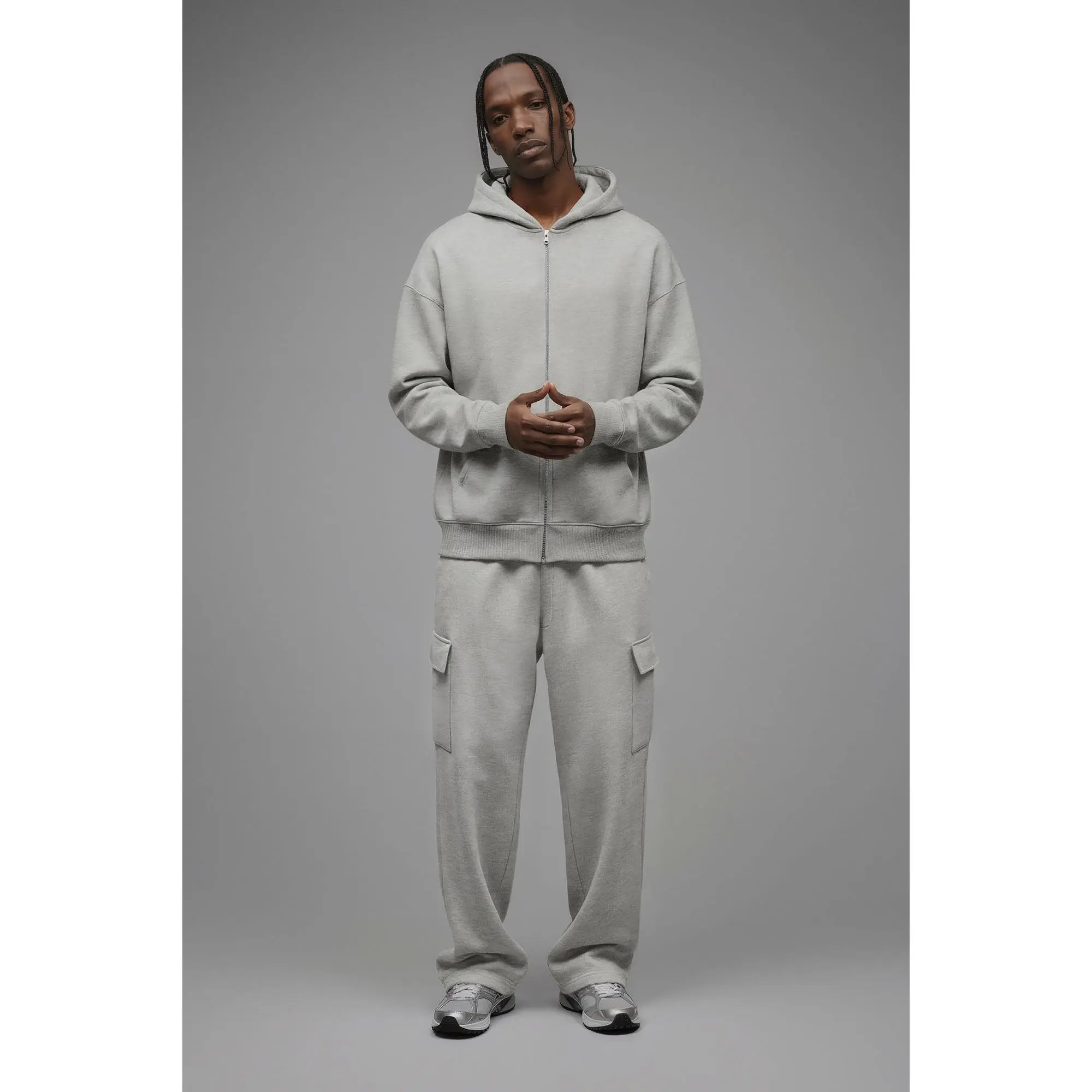 410 Baggy Cargo Sweatpants - Heather Grey