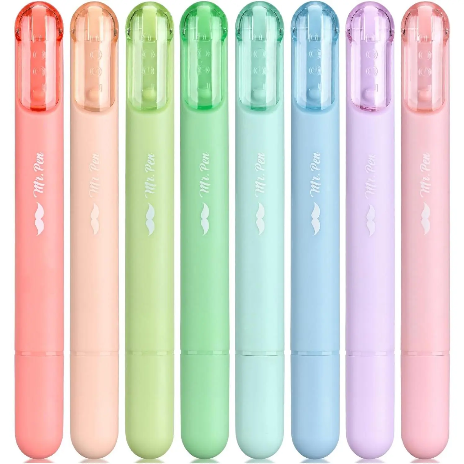 Aesthetic Highlighters - 8 Pack, Chisel Tip, Pastel & Assorted Colors, Cute Highlighters for School