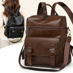 dark color Adjustable Crossbody Stylish Backpack, Large Capacity Casual Backpack, Women's Commuter Bag