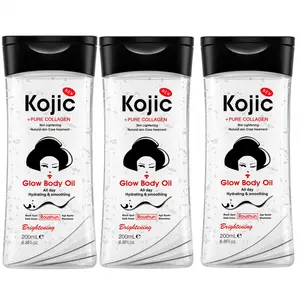 3pcs 200ml ROUSHUN Kojic acid Brightening Body Oil Skin care essential oil moisturizing oil for men and women, full body essential oil moisturizing and hydrating care suitable for all seasons, portable for travel for Body, Face, Hand,Foot, Lip, Eye