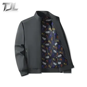 TJL Men's Lightweight Stand Collar Zip Up Jacket with Colorful Feather Lining Casual Menswear Blue Coats mens winter the man burning outfit lapel men zip men Men's  Winter Jacket coat for men Grey Layer jackets Polyester Stylish jackets 1999 outfits men