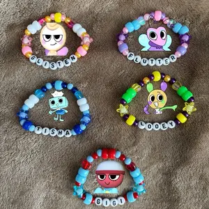 Dandy's World Roblox Beaded Kandi Bracelets - Glisten, Flutter, Tisha, Looey, Gigi