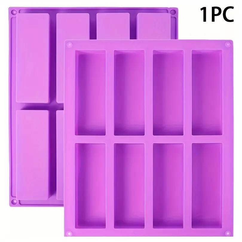 1PC Food Grade Silicone, Non Toxic Bakeware, Granola Bar Molds, 8 Cavity, Large Rectangle, for Nutrition/Cereal/Protein Bars, Truffles, Brownies, Cornbread, Silicone Cake Molds, Industrial Food Supply Equipment, Kitchen Baking Tools