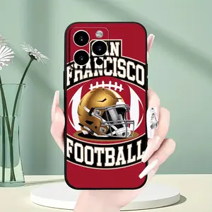 Iphone Cover Featuring a San Francisco Football Design, Shock-Resistant with Lens Protection, Made of Black TPU, Suitable for iPhone 17 16 15 14 13 12 11 Pro Max Plus.