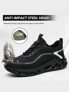 Steel Toe Work Shoes for Men and Women, Work Boots, Lightweight Breathable Anti-Scratch Safety Steel Head Sneakers, Durable Construction Footwear, Work Style Shoes