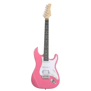 KST Full-Size 6-String Electric Guitar Pack - Pink, H-H Pickups, 6-Slot Body, 5W Amplifier, Bag, Strap, Strings - Durable, Easy-to-Play for Beginners, Ideal for Practice & Live Performances