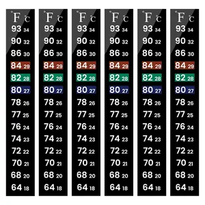 6 count Aquarium  Strips, Fish Tank  Sticker, Terrarium Water Temperature Test (5.13" x 0.71")