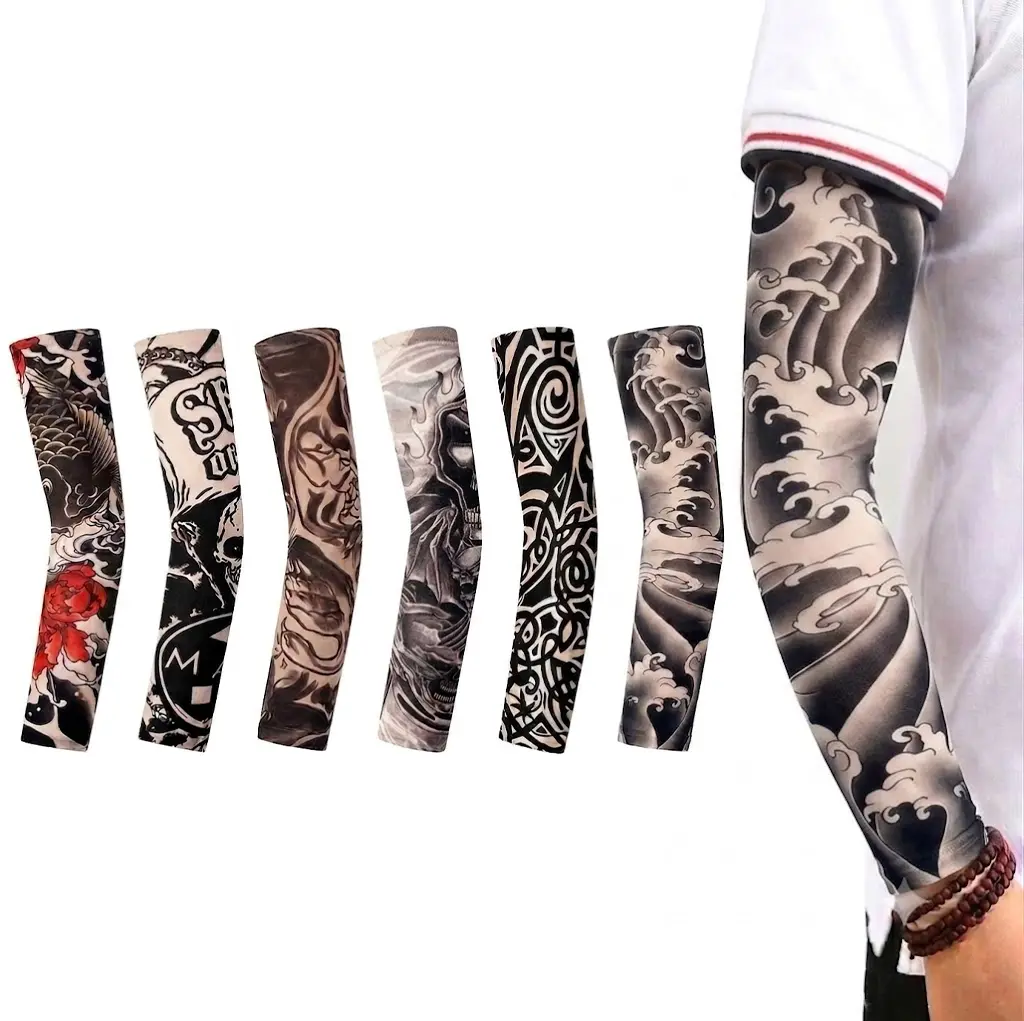 Tattoo Arm Sleeves with UV Sun Protection, Breathable Stretch Tattoo Covers for Men & Women, Comfortable Arm Sleeves for Fishing, Biking, Hiking, Running & Work