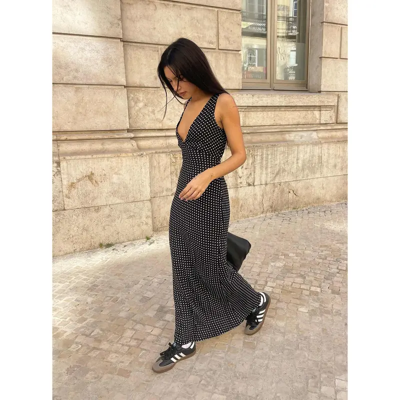 Nellie Maxi Dress Black Polka Dot