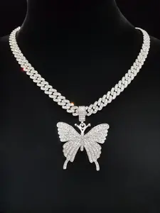 Butterfly Design Pendant Necklace, Fashion Jewelry for Party, Daily Clothing Decor, Trendy All-match & Exquisite Jewelry for Birthday Gift, Bling Stylish Accessory