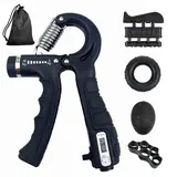 TYGLOBAL 5-Pack Hand Grip Strengthener Kit - Adjustable Resistance Workout Gripper, Finger Exerciser, Stretcher, Grip Ring, Stress Relief Ball, Compact Trainer, Rehabilitation Aids, Fitness Gym Accessories, Cool Gifts for Guys, Workout Hand Gripper