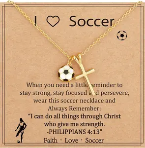 valentine's gift for bf Soccer Faith Necklace｜Inspirational Christian Gift for Soccer Players & Sports Lovers